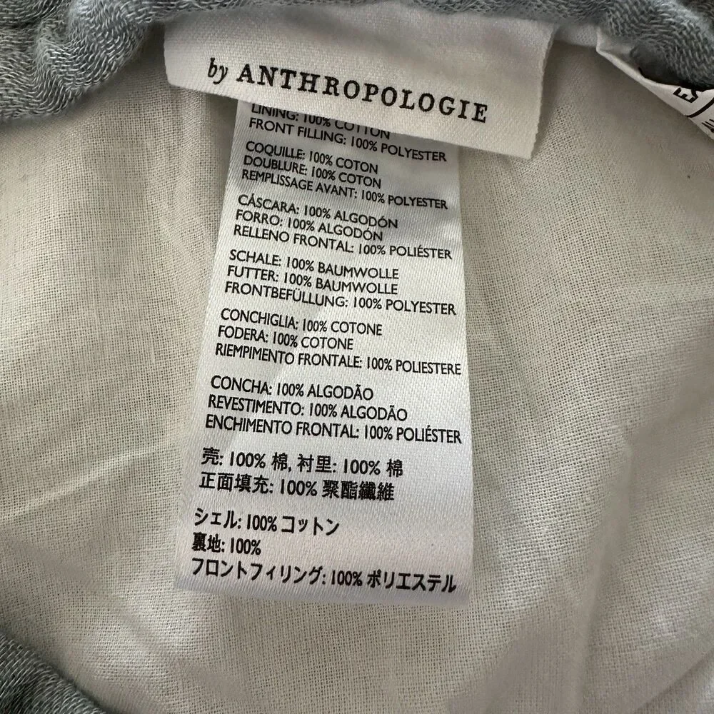 Anthropologie Elysian Pair of Standard and  Pair Euro Sham Blue Set of 4